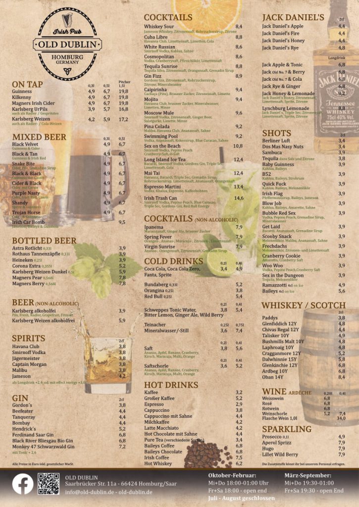 Old Dublin - Homburg - Drinks